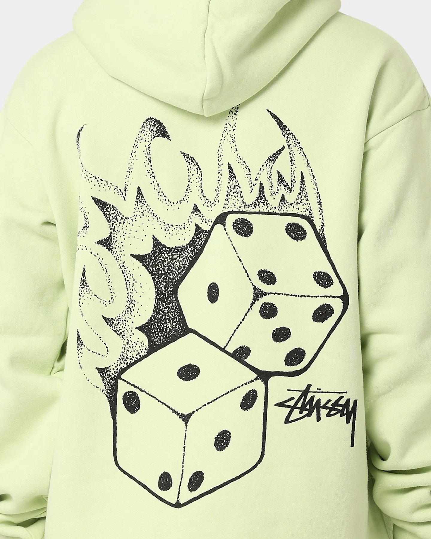 Stussy Fire Dice 50-50 Hoodie Light Green