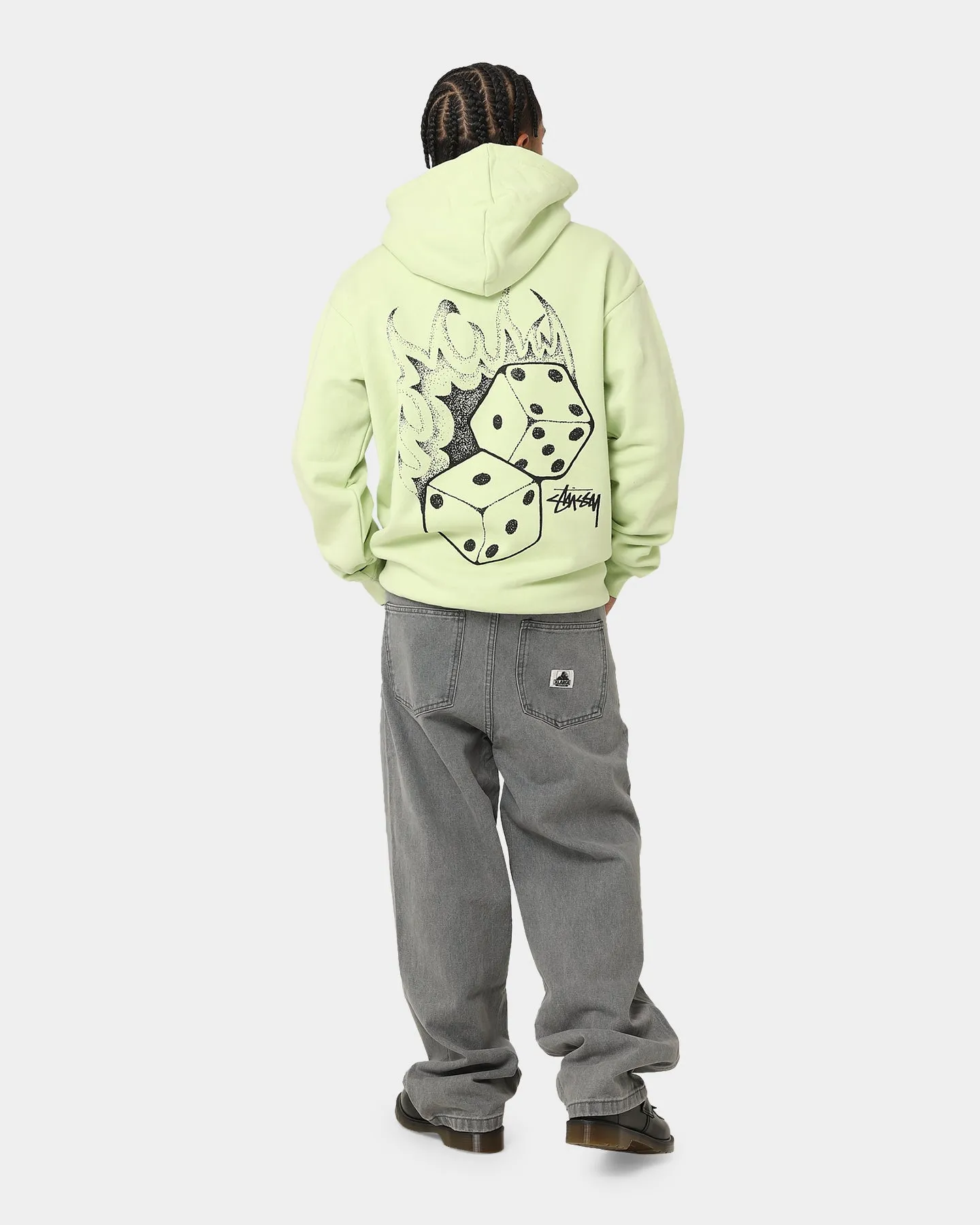 Stussy Fire Dice 50-50 Hoodie Light Green