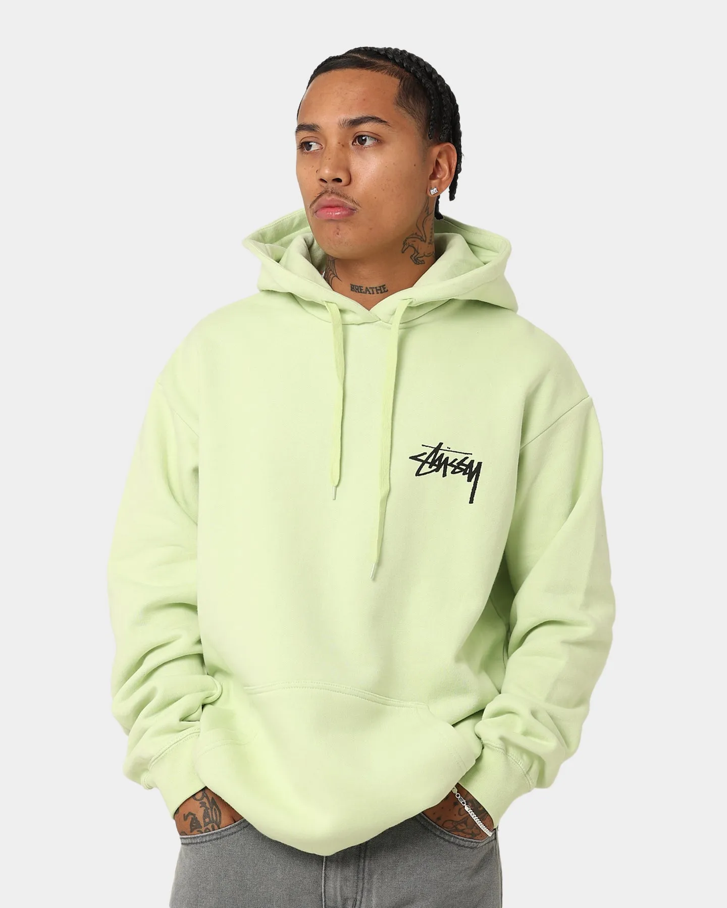 Stussy Fire Dice 50-50 Hoodie Light Green