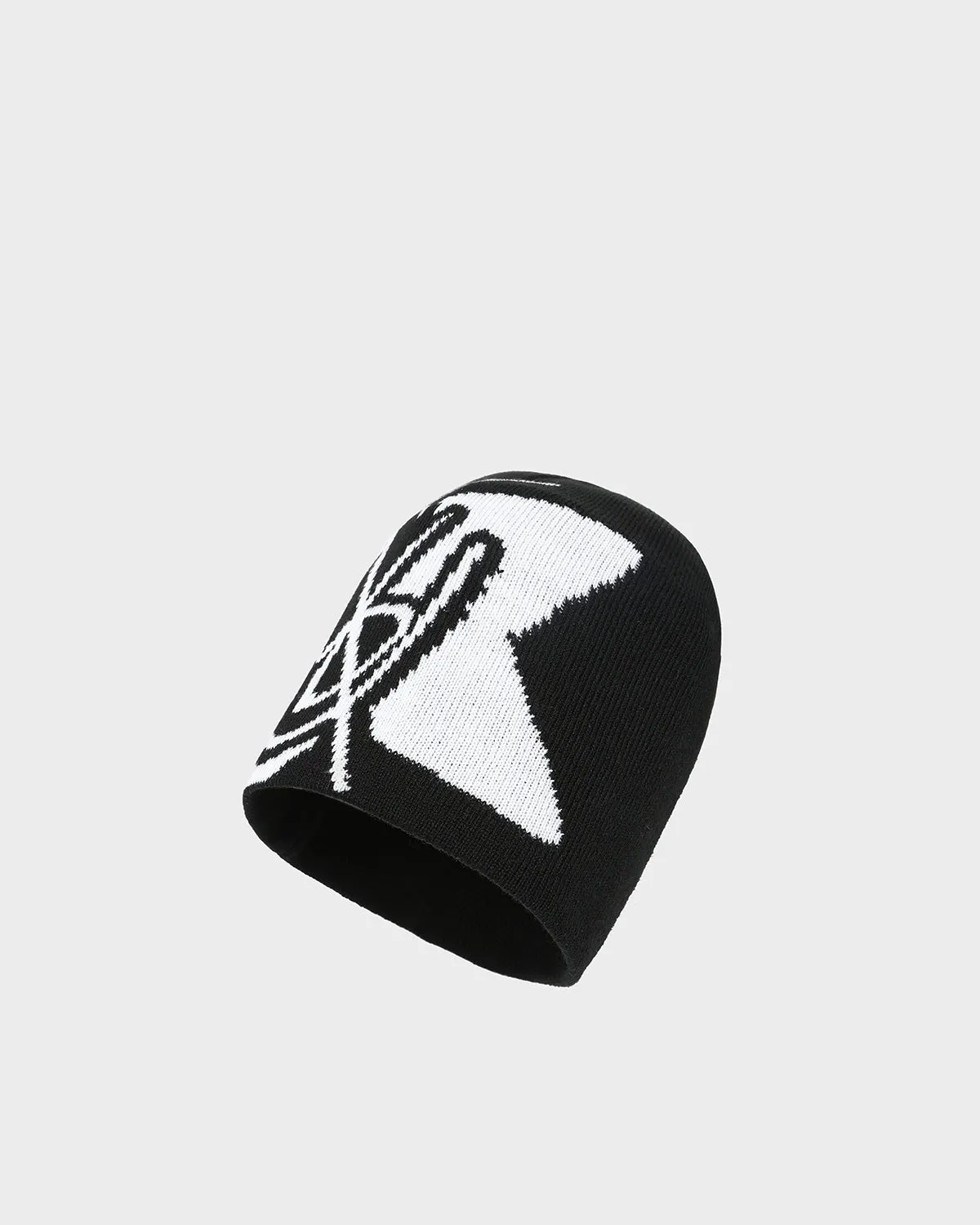 T&C Beanie Scarf Set in Black & White