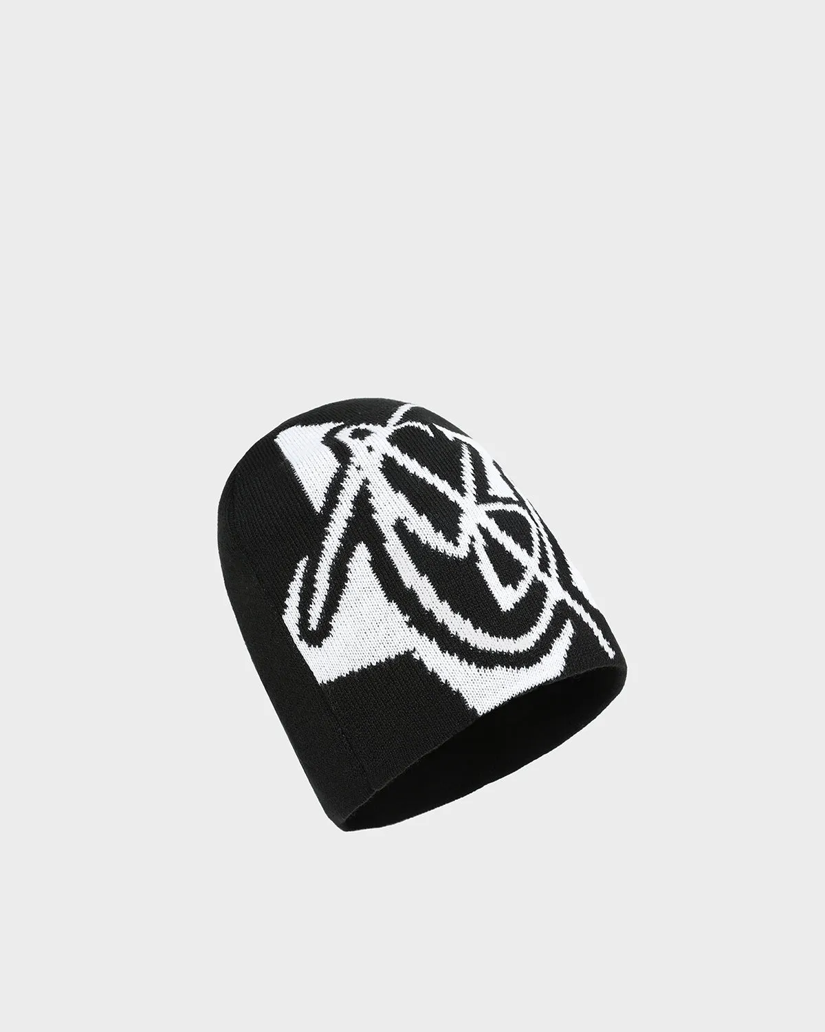 T&C Beanie Scarf Set in Black & White