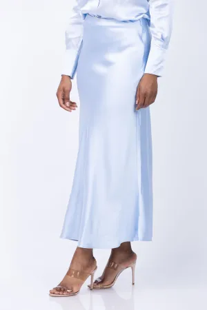 Tyler Boe Edie Charmeuse Skirt in Light Blue