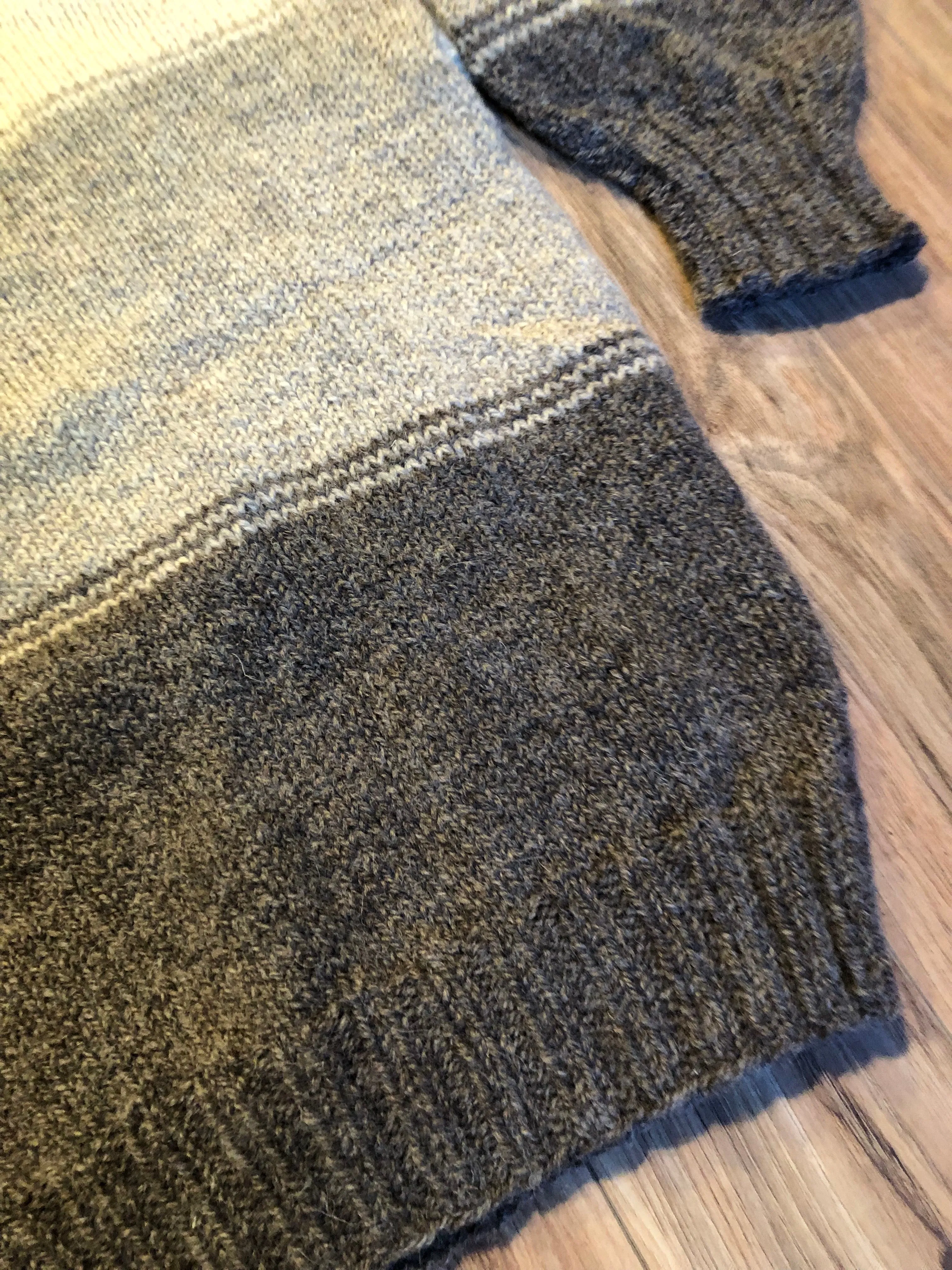 Vintage Hand-Knit Wool Crewneck Sweater