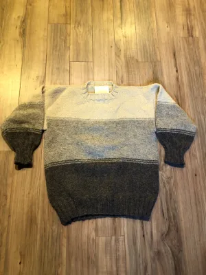 Vintage Hand-Knit Wool Crewneck Sweater