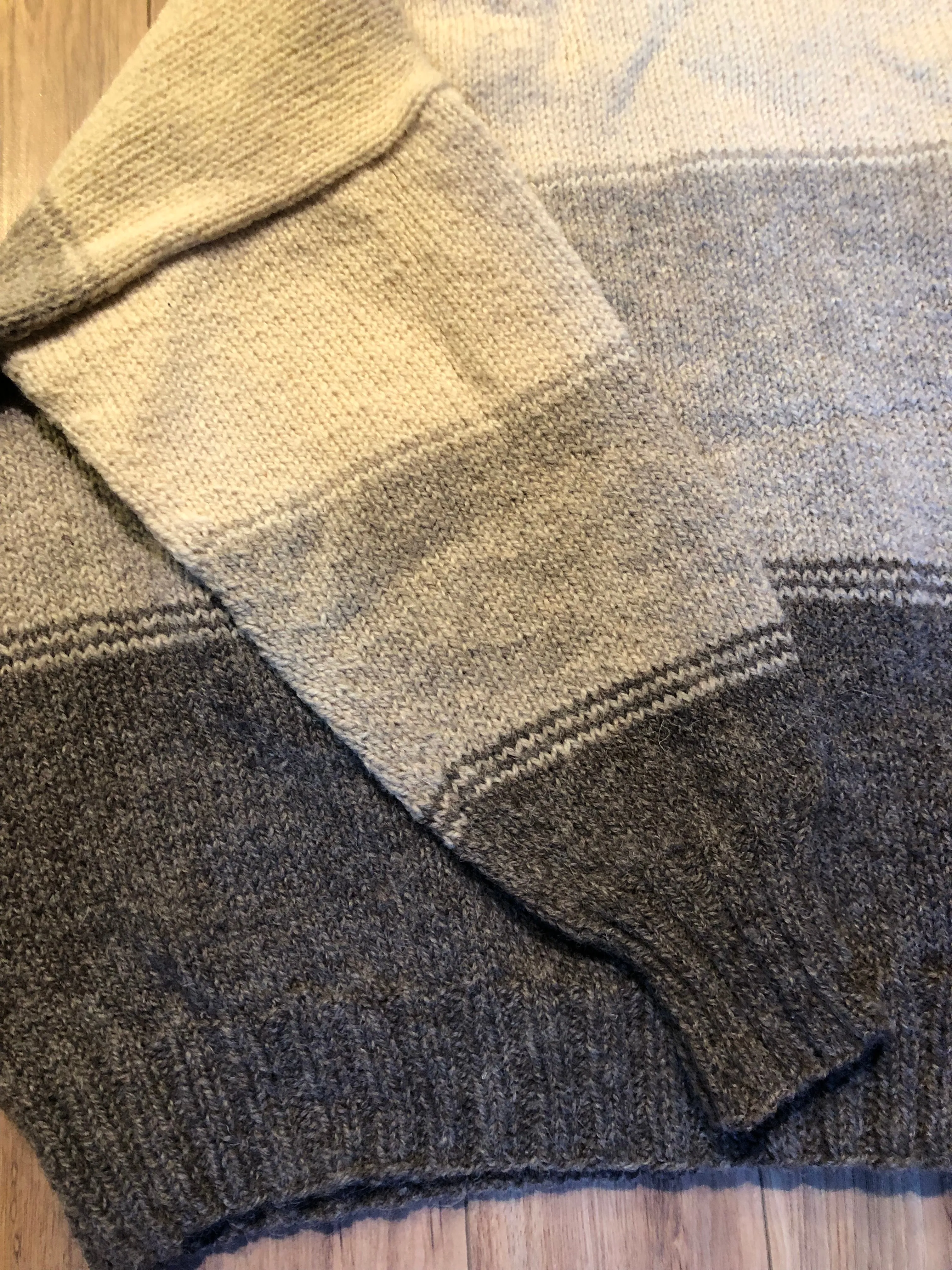 Vintage Hand-Knit Wool Crewneck Sweater