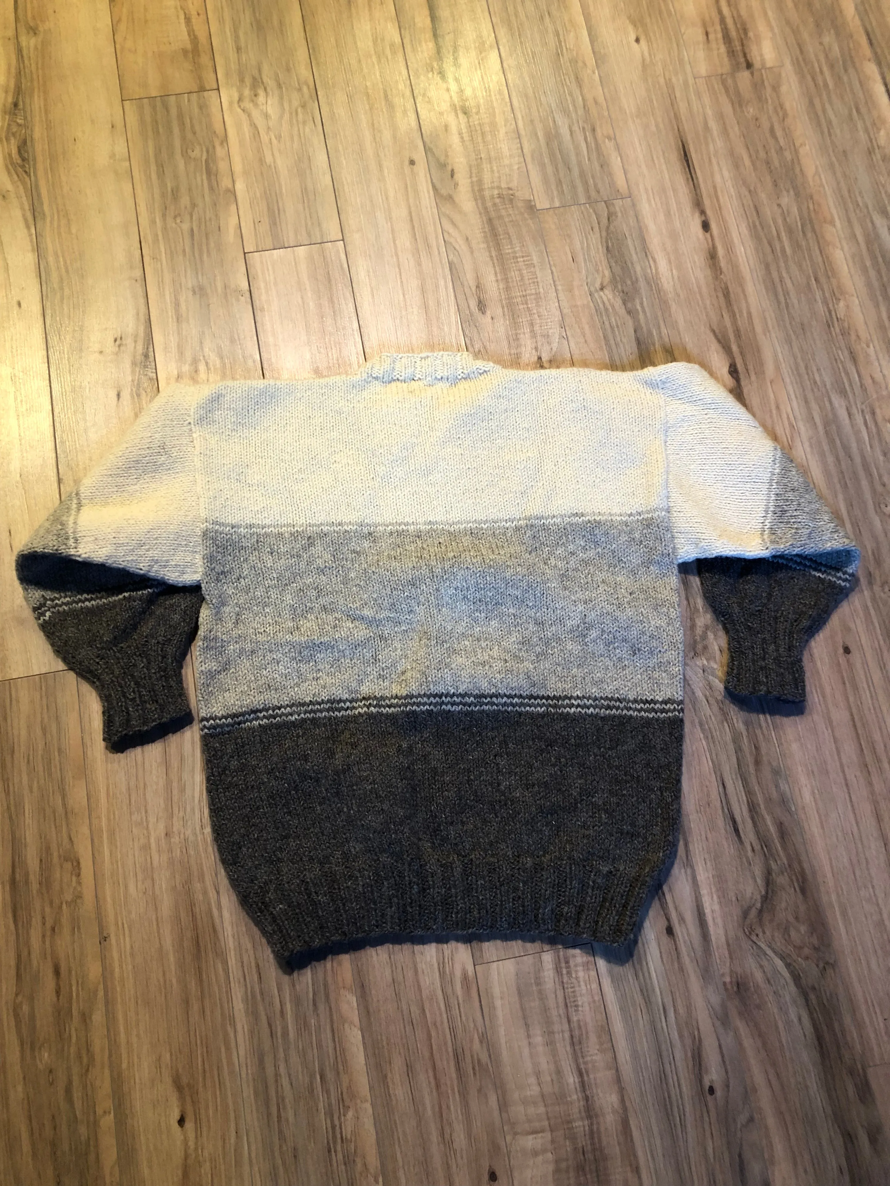 Vintage Hand-Knit Wool Crewneck Sweater